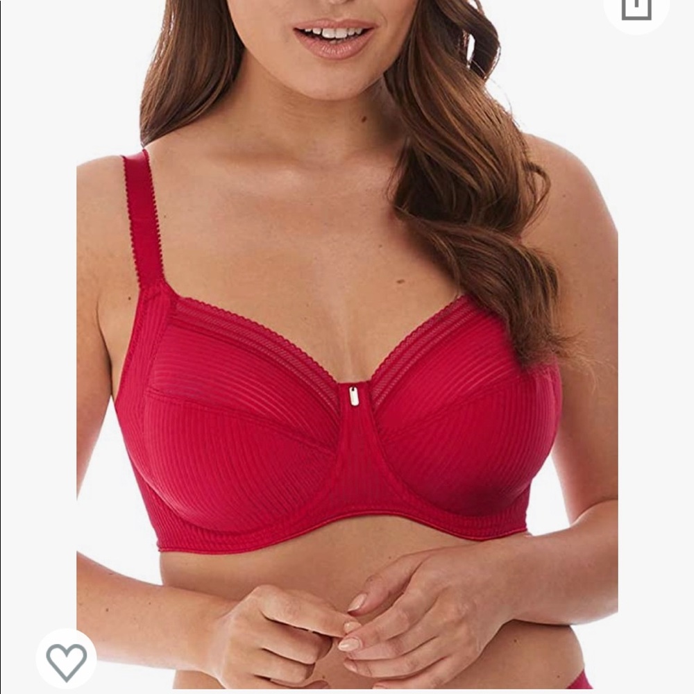Fantasie underwire bra in red, size US 34H